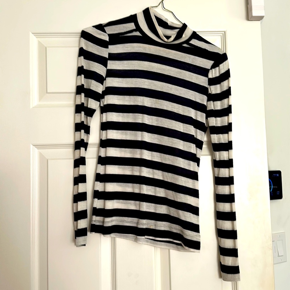 Navy and white striped shirt Zara